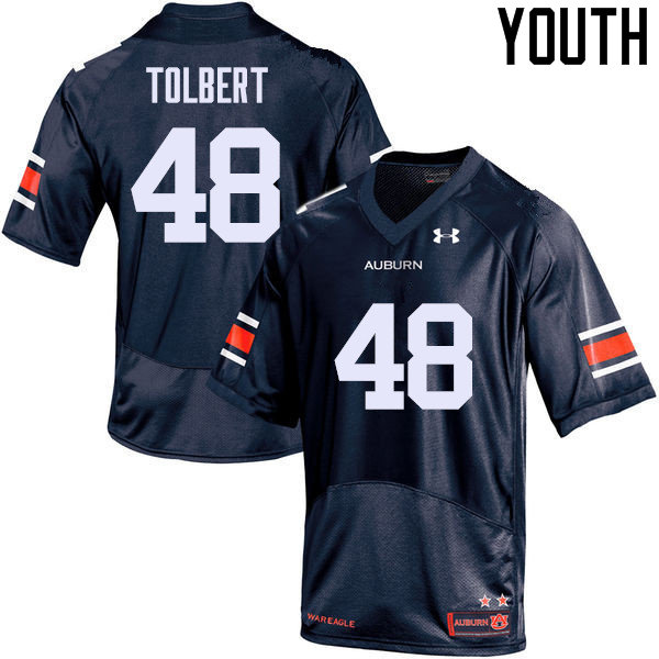 Auburn Tigers Youth C.J. Tolbert #48 Navy Under Armour Stitched College NCAA Authentic Football Jersey NGC8674OO